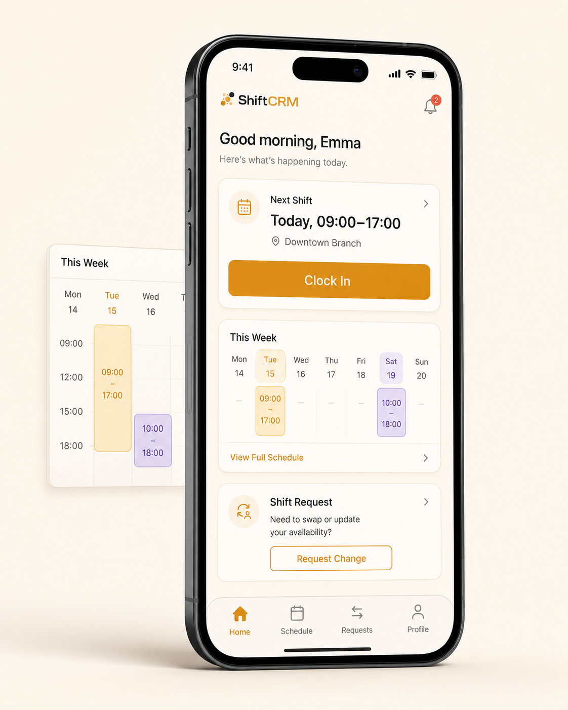 ShiftCRM employee portal